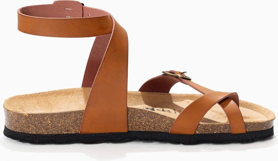 Bayton Sandalen met riem 'Swan' cognac zwart - Foto 5