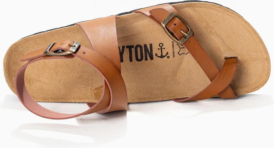 Bayton Sandalen met riem 'Swan' cognac zwart - Foto 6