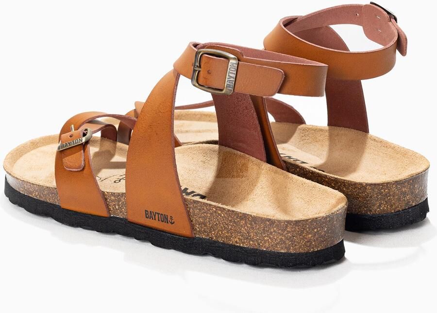 Bayton Sandalen met riem 'Swan' cognac zwart - Foto 4