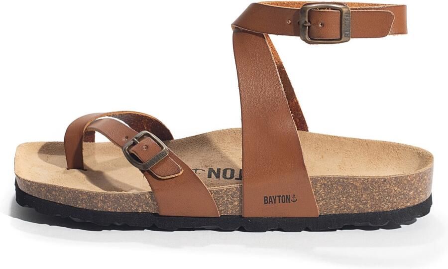 Bayton Sandalen met riem 'SWAN' lichtbruin