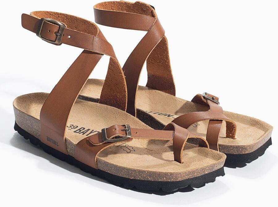 Bayton Sandalen met riem 'SWAN' lichtbruin - Foto 4