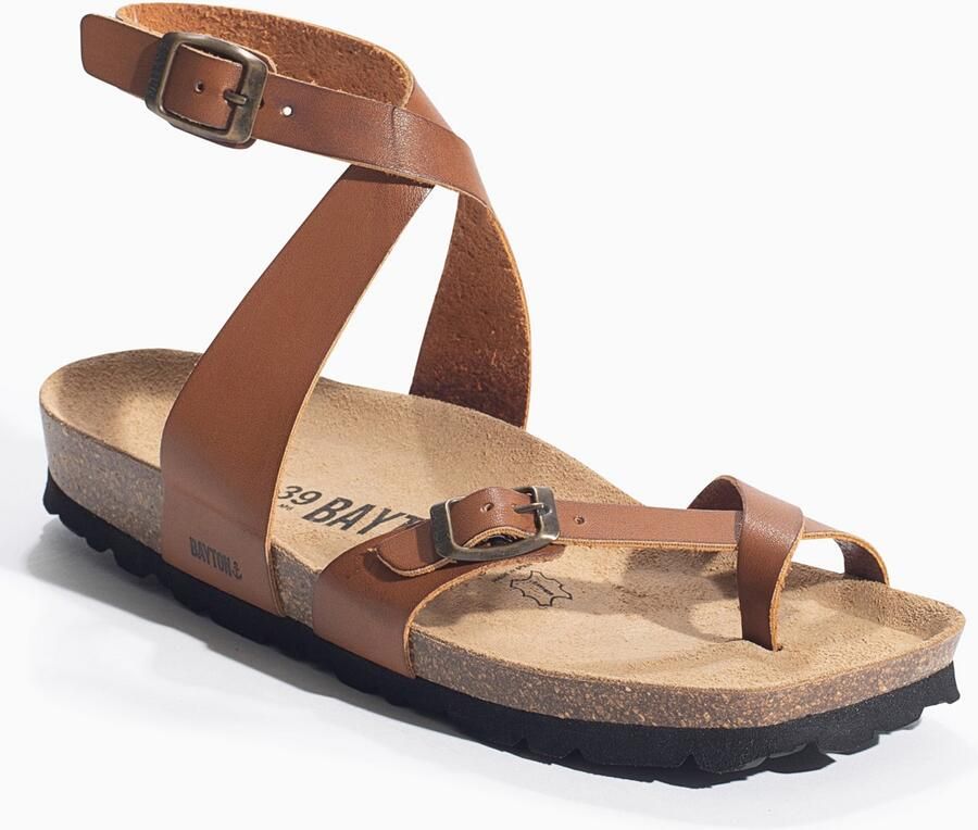 Bayton Sandalen met riem 'SWAN' lichtbruin - Foto 2