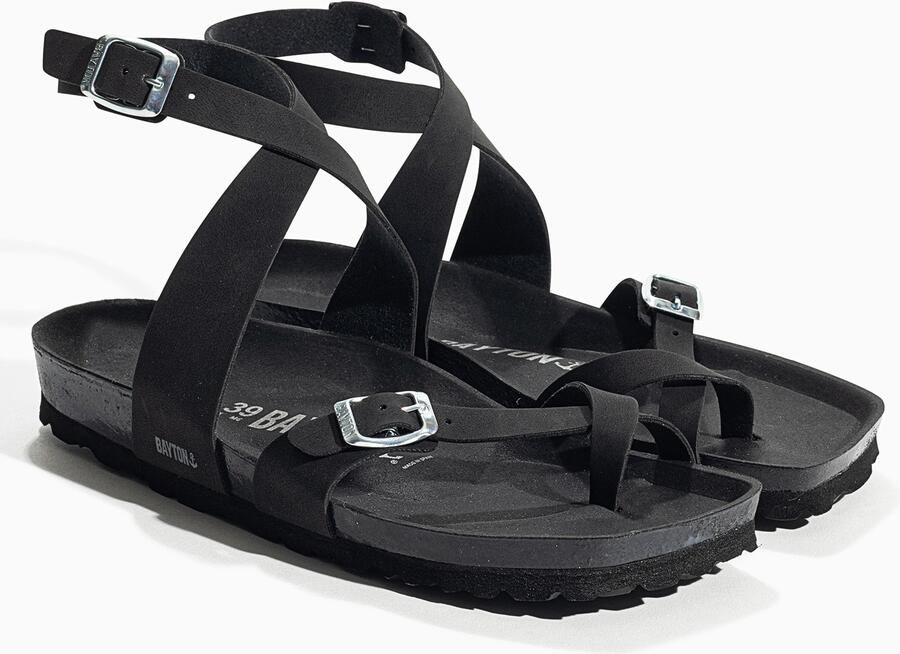 Bayton Sandalen met riem 'SWAN' zwart zilver wit - Foto 3
