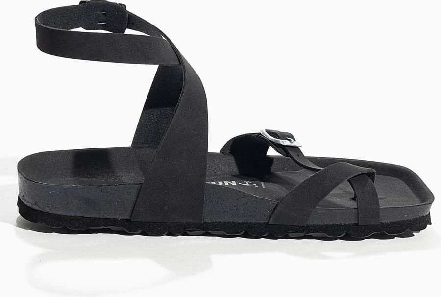 Bayton Sandalen met riem 'SWAN' zwart zilver wit - Foto 5