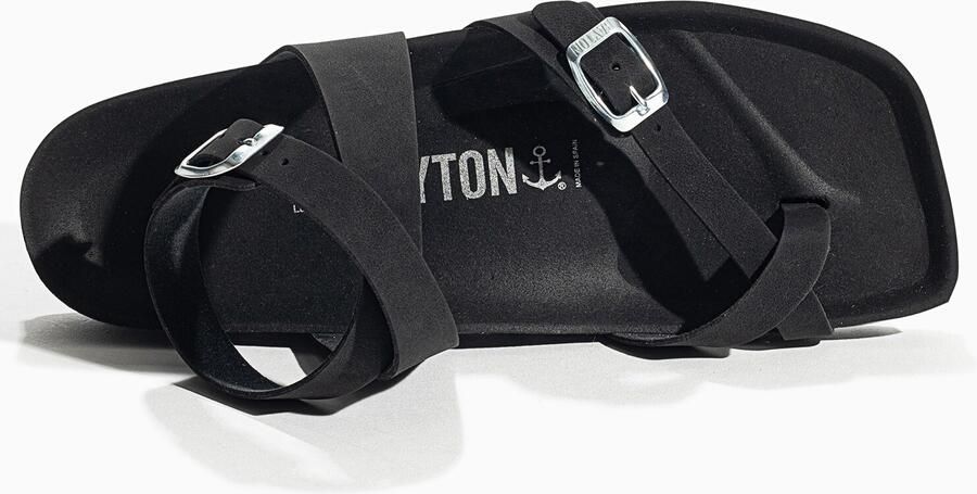 Bayton Sandalen met riem 'SWAN' zwart zilver wit - Foto 6