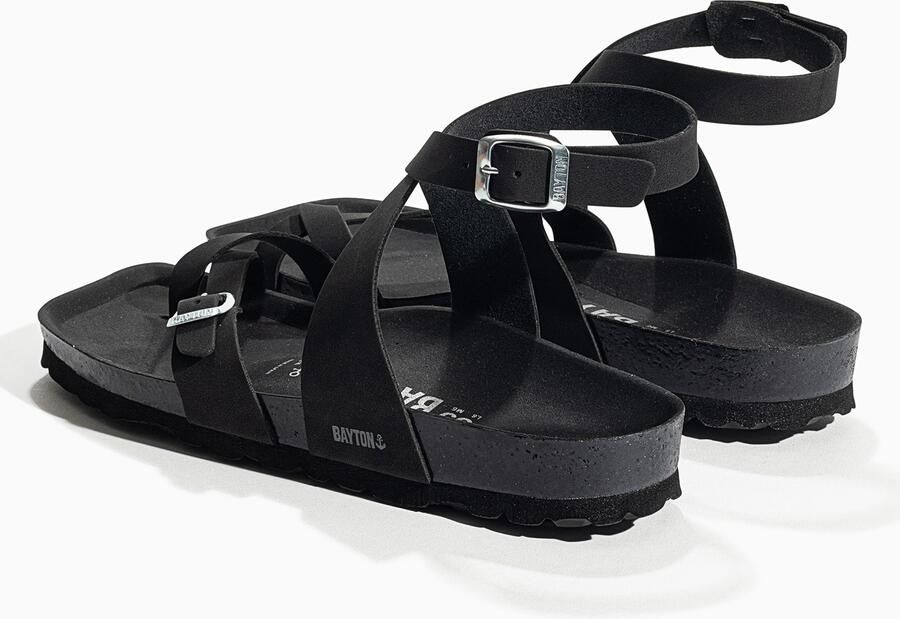 Bayton Sandalen met riem 'SWAN' zwart zilver wit - Foto 4
