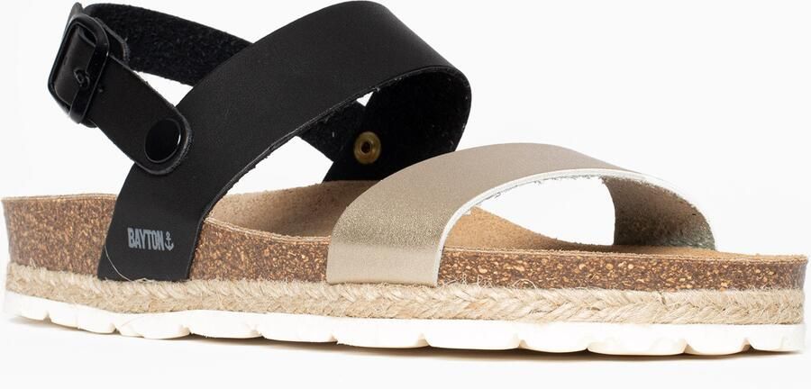 Bayton Sandalen met riem 'Tone' duifblauw goud zwart - Foto 3