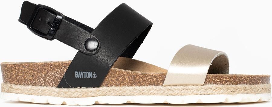 Bayton Sandalen met riem 'Tone' duifblauw goud zwart - Foto 6