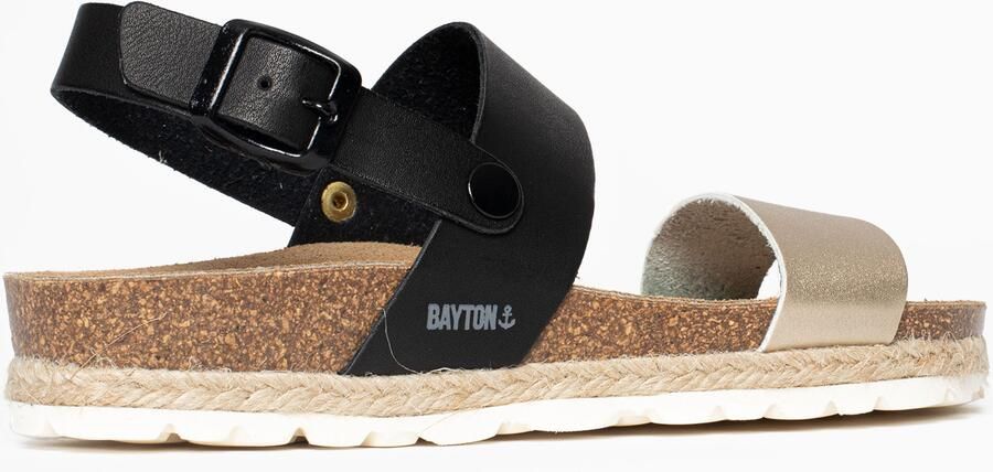 Bayton Sandalen met riem 'Tone' duifblauw goud zwart - Foto 4