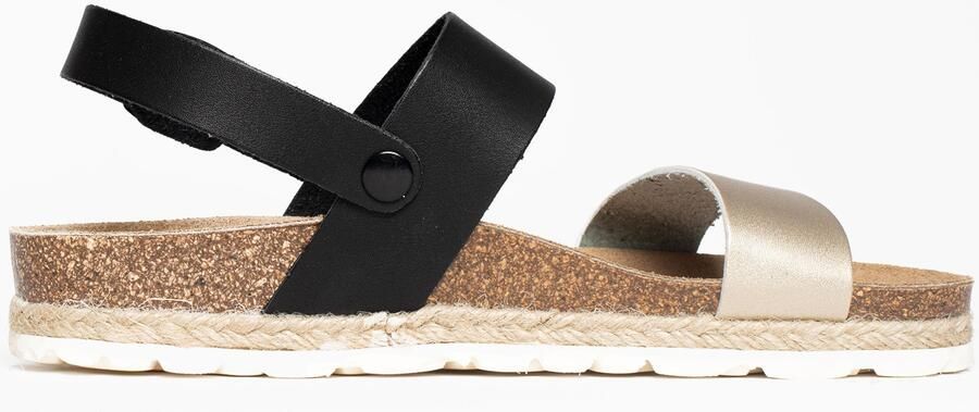 Bayton Sandalen met riem 'Tone' duifblauw goud zwart - Foto 5
