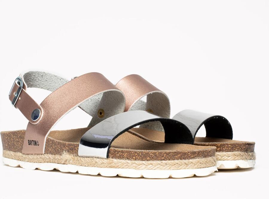 Bayton Sandalen met riem 'Tone' goud zwart zilver - Foto 2