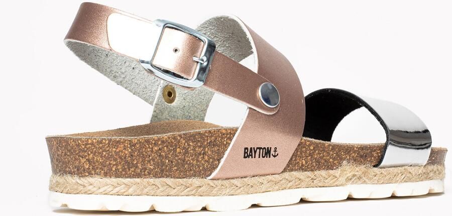 Bayton Sandalen met riem 'Tone' goud zwart zilver - Foto 4