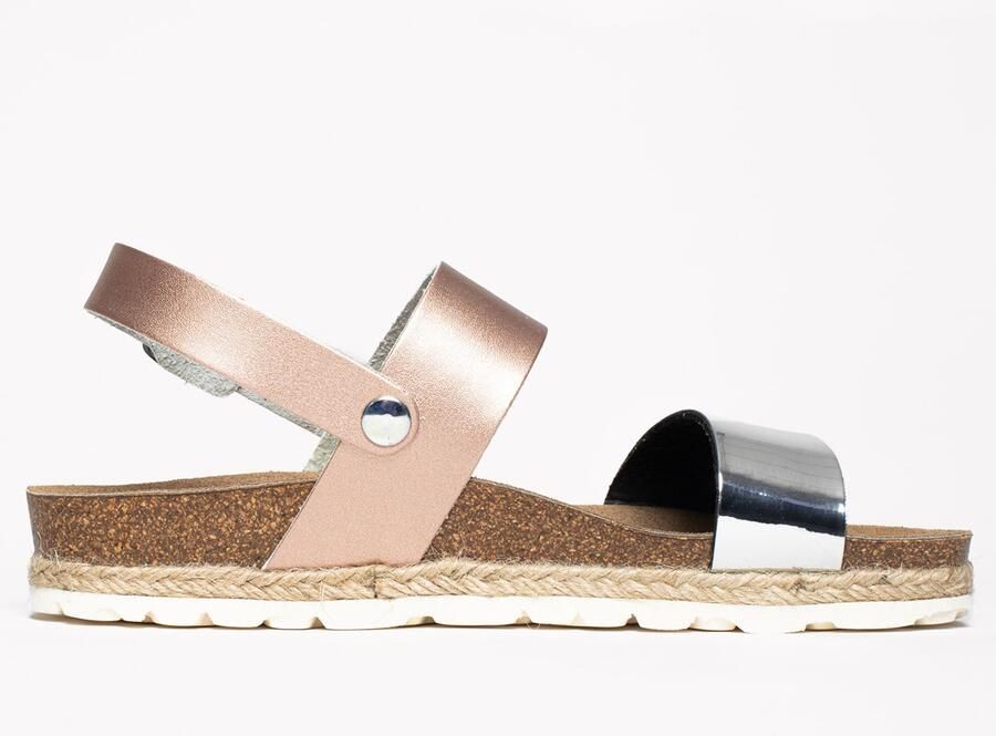 Bayton Sandalen met riem 'Tone' goud zwart zilver - Foto 3