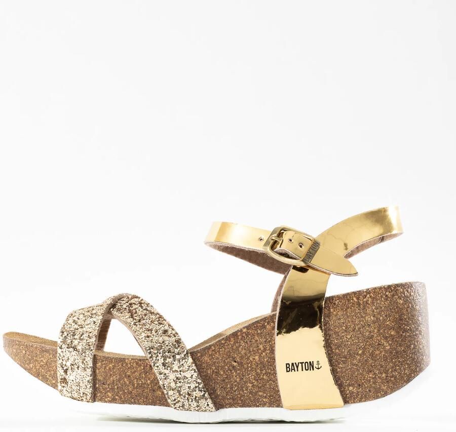 Bayton Sandalen met riem 'Venus' goud zwart