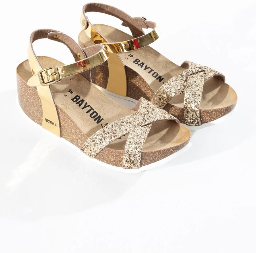 Bayton Sandalen met riem 'Venus' goud zwart - Foto 2