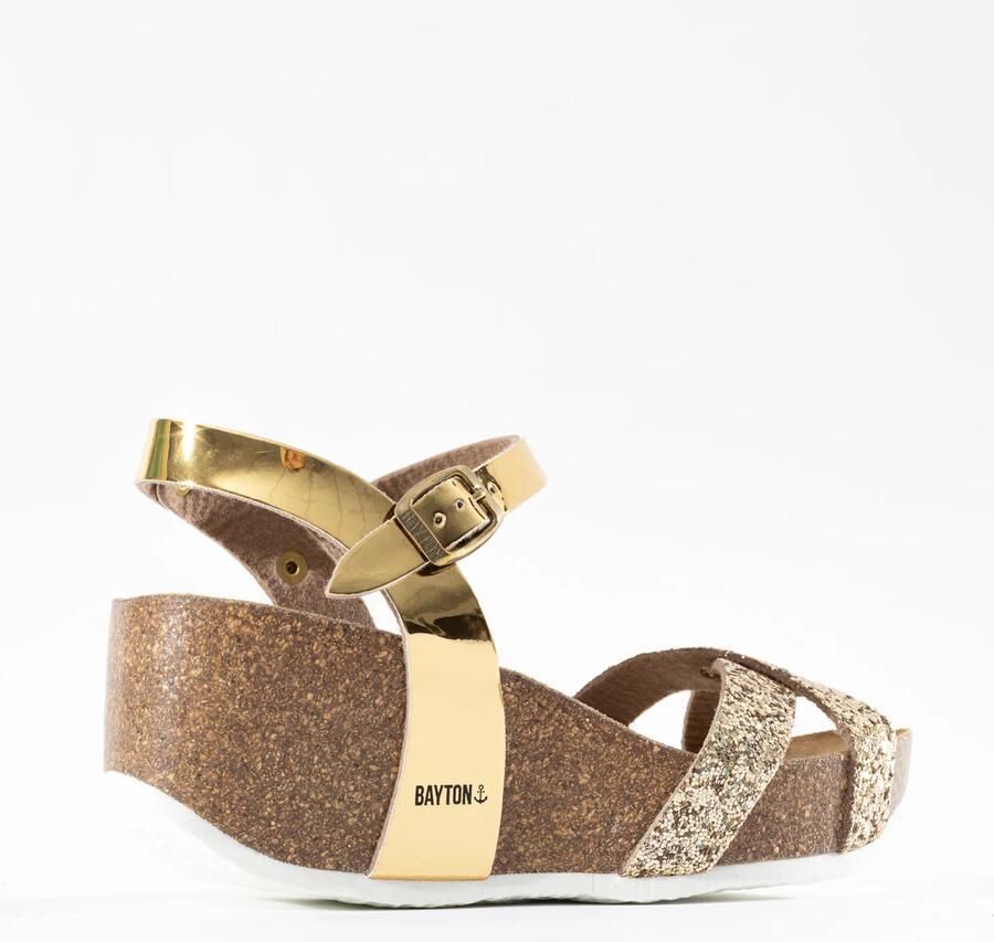 Bayton Sandalen met riem 'Venus' goud zwart - Foto 3
