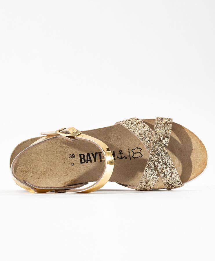 Bayton Sandalen met riem 'Venus' goud zwart - Foto 5