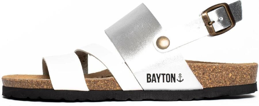 Bayton Sandalen met riem 'Vitoria' zilver wit