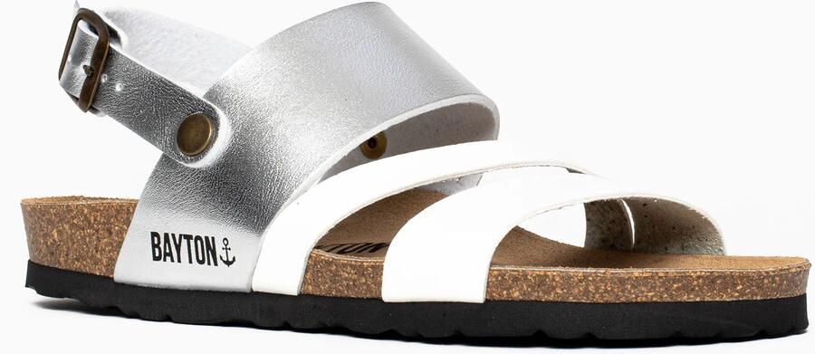 Bayton Sandalen met riem 'Vitoria' zilver wit - Foto 3