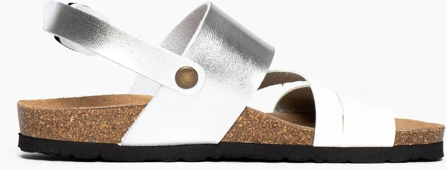 Bayton Sandalen met riem 'Vitoria' zilver wit - Foto 5