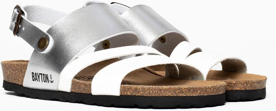 Bayton Sandalen met riem 'Vitoria' zilver wit - Foto 4