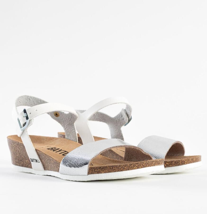 Bayton Sandalen met riem 'Wodonga' bruin zilver wit - Foto 2