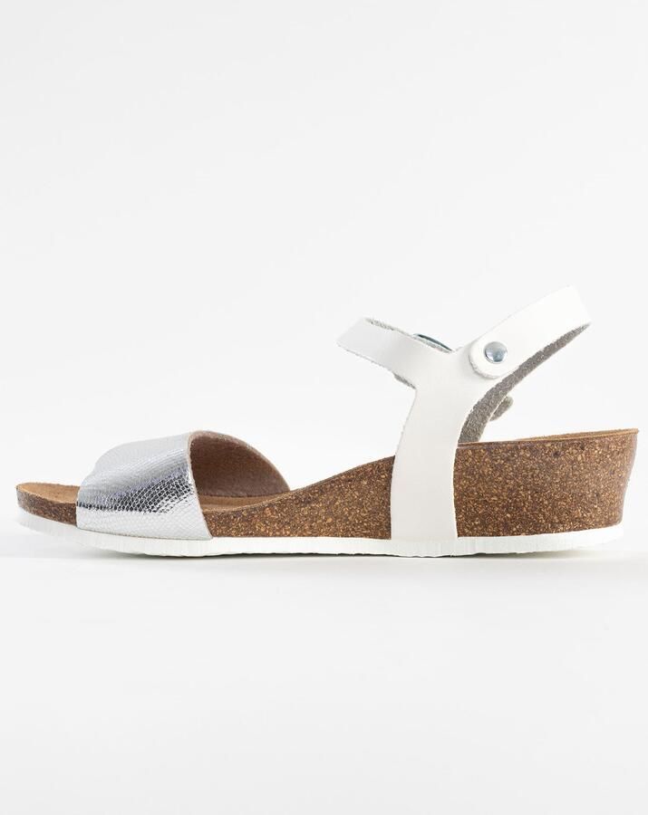 Bayton Sandalen met riem 'Wodonga' bruin zilver wit - Foto 4