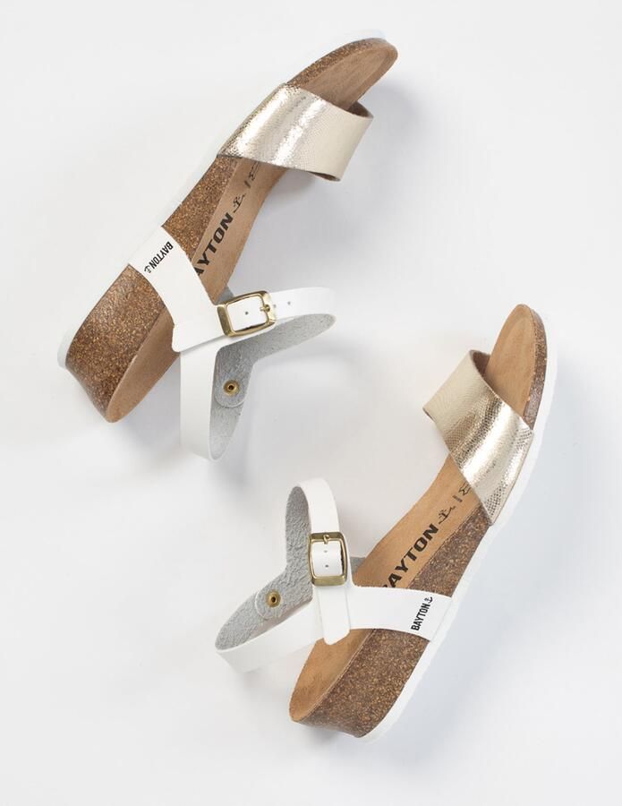 Bayton Sandalen met riem 'Wodonga' goud zwart wit - Foto 5