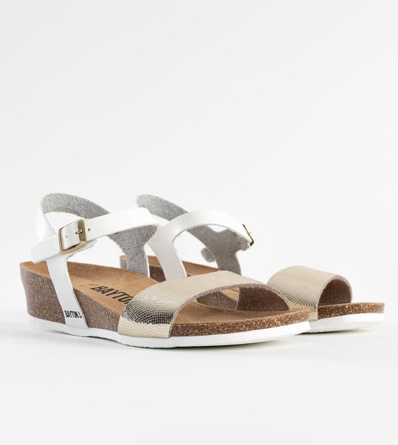 Bayton Sandalen met riem 'Wodonga' goud zwart wit - Foto 4