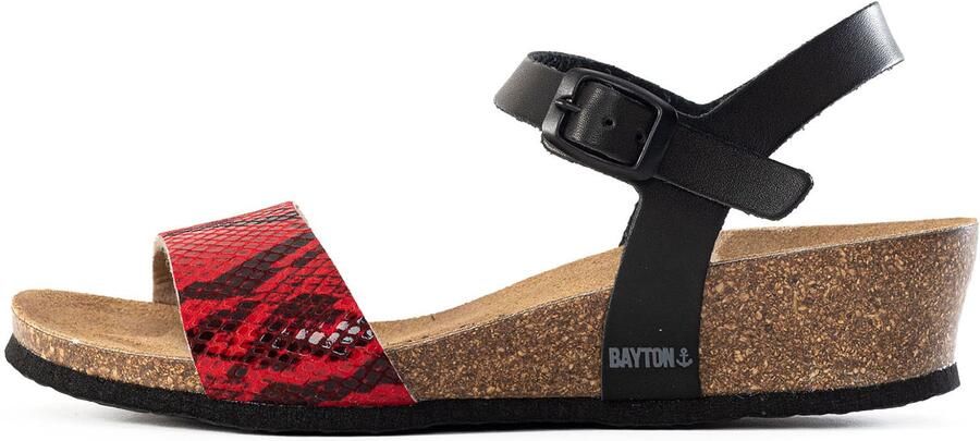 Bayton Sandalen met riem 'Wodonga' rood zwart