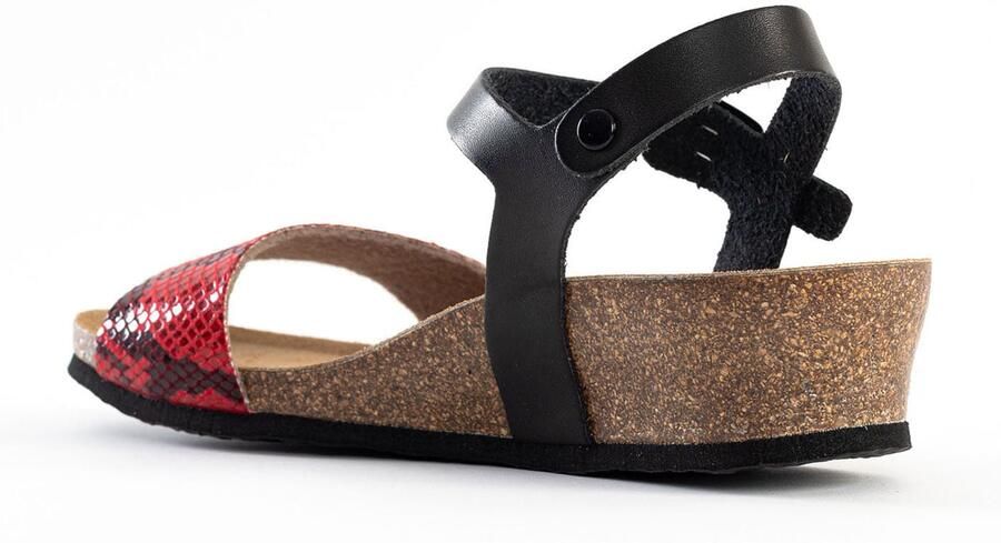 Bayton Sandalen met riem 'Wodonga' rood zwart - Foto 3