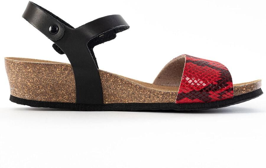 Bayton Sandalen met riem 'Wodonga' rood zwart - Foto 2