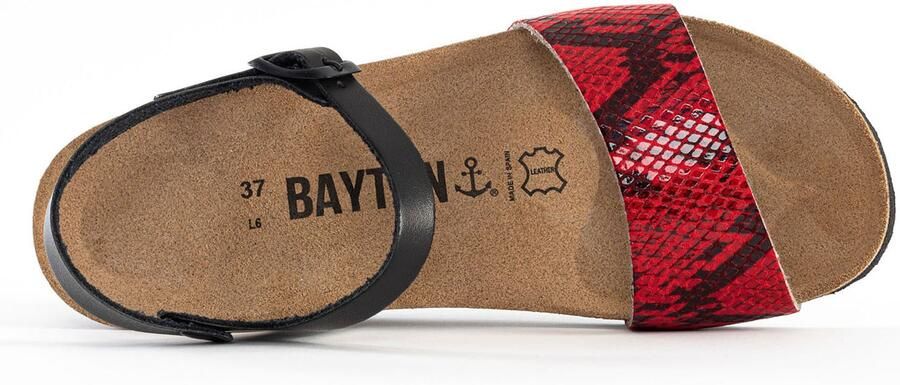 Bayton Sandalen met riem 'Wodonga' rood zwart - Foto 6