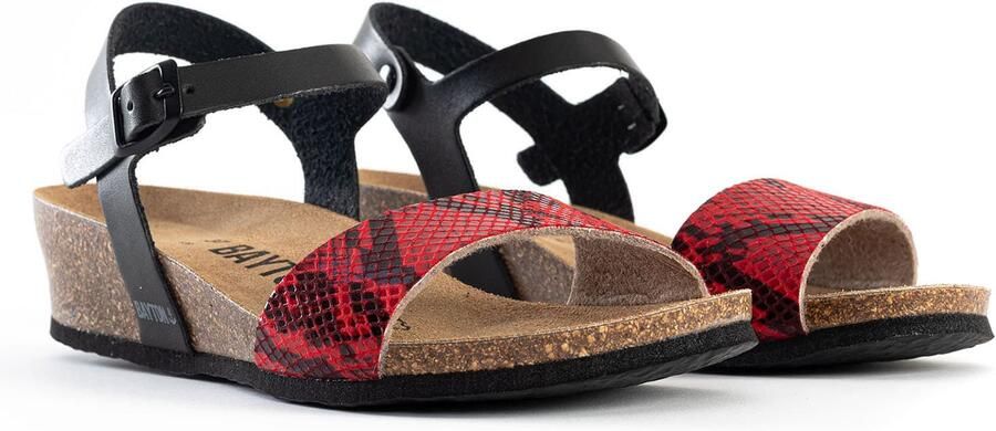 Bayton Sandalen met riem 'Wodonga' rood zwart - Foto 5