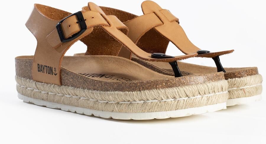 Bayton Teenslipper 'Celiane' beige camel bruin zwart - Foto 6