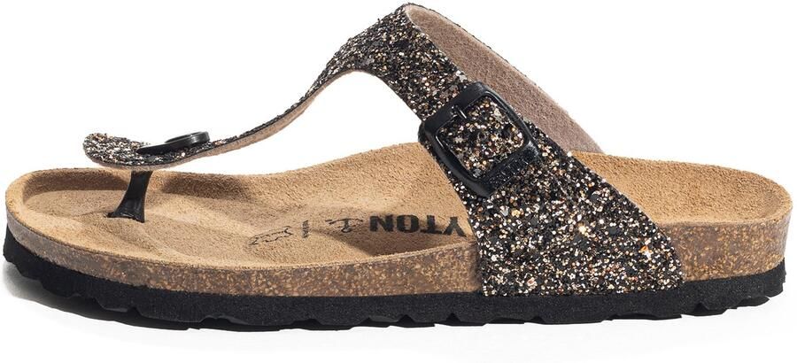Bayton Teenslipper 'Melia' brons goud zwart
