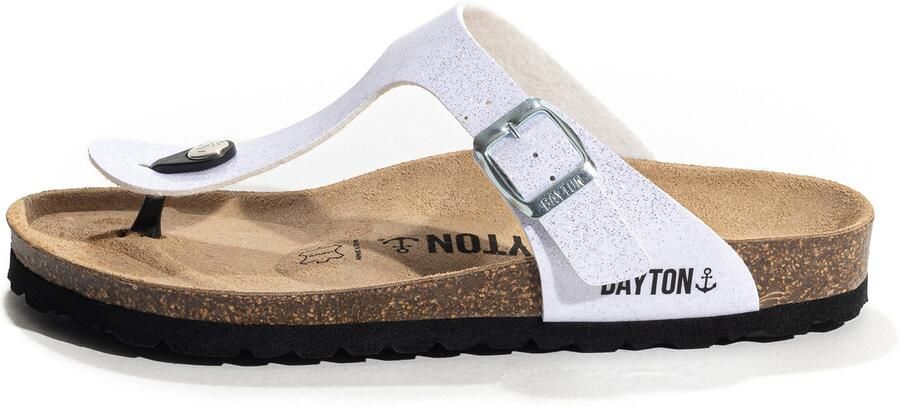 Bayton Teenslipper 'Melia' zwart wit