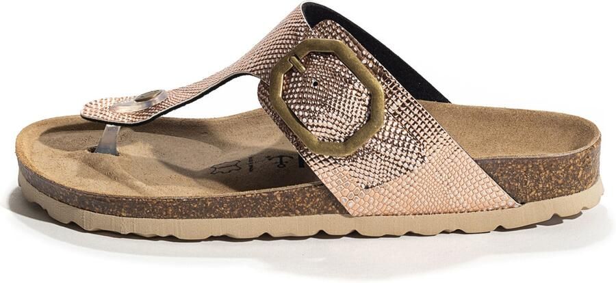 Bayton Teenslipper 'MERCURE' beige bruin rose-goud