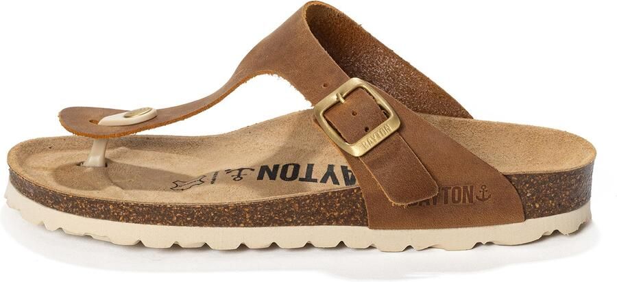 Bayton Teenslipper 'MERCURE' crème camel bruin goud