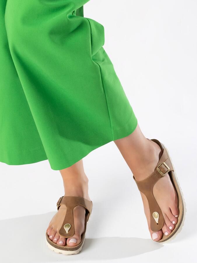 Bayton Teenslipper 'MERCURE' crème camel bruin goud - Foto 3