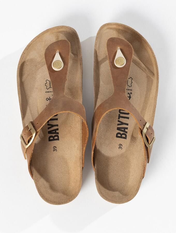Bayton Teenslipper 'MERCURE' crème camel bruin goud - Foto 2
