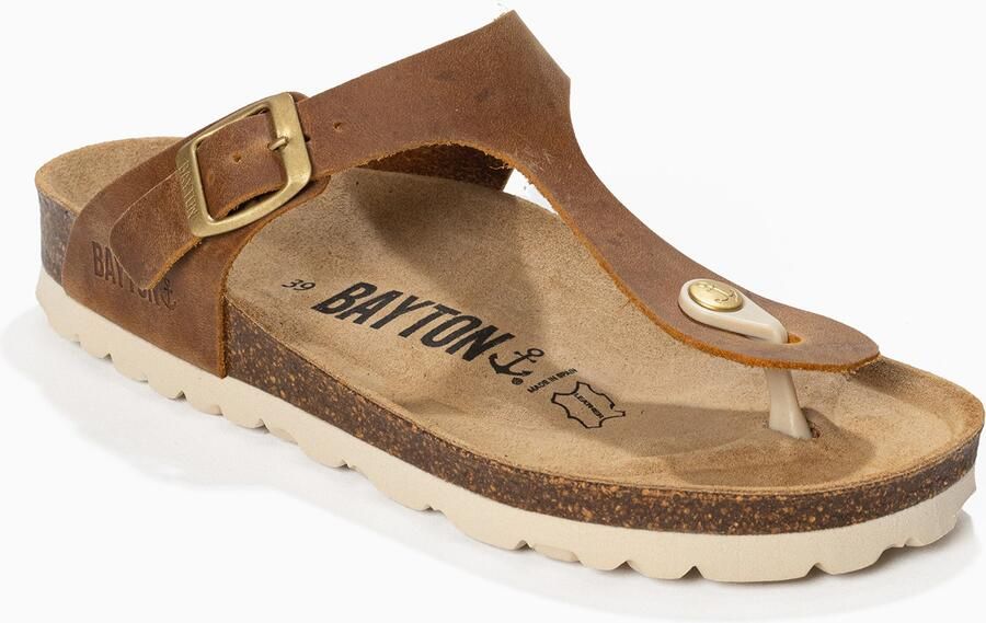 Bayton Teenslipper 'MERCURE' crème camel bruin goud - Foto 4