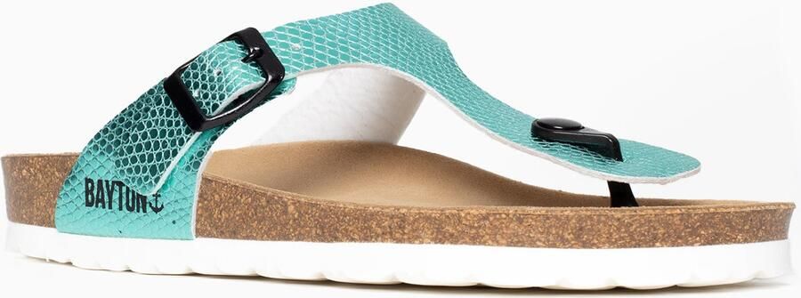 Bayton Teenslipper 'Mercure' lichtbruin mintgroen zwart wit - Foto 4