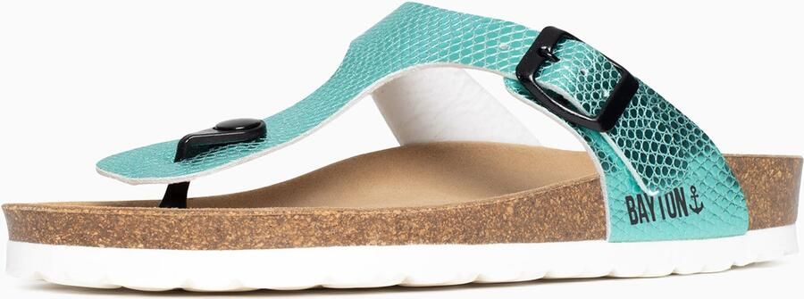 Bayton Teenslipper 'Mercure' lichtbruin mintgroen zwart wit - Foto 5