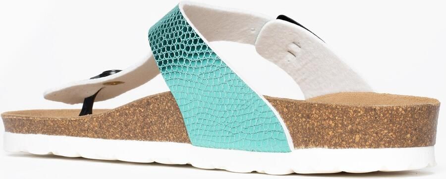 Bayton Teenslipper 'Mercure' lichtbruin mintgroen zwart wit - Foto 3