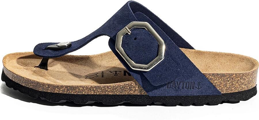 Bayton Teenslipper 'Mercure' navy zwart zilver