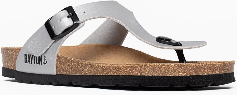 Bayton Teenslipper 'Mercure' zilvergrijs zwart - Foto 4