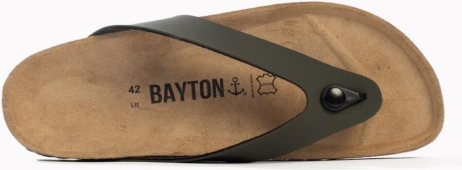 Bayton Teenslippers 'Lucca' kaki zwart - Foto 2