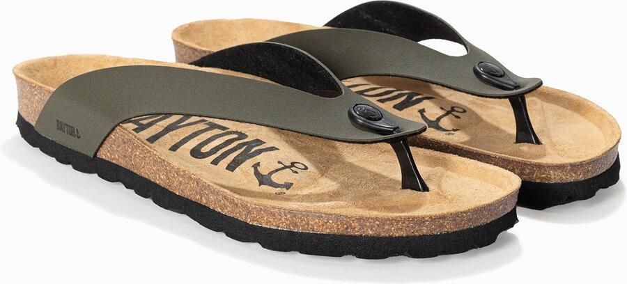 Bayton Teenslippers 'Lucca' kaki zwart - Foto 4