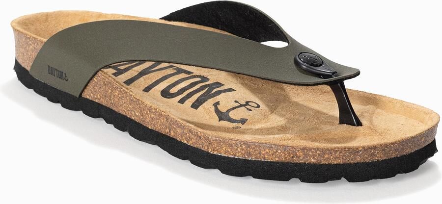 Bayton Teenslippers 'Lucca' kaki zwart - Foto 2